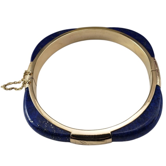 14 Karat Yellow Gold and Lapis Lazuli Bangle Bracelet #21343 - Picture 5 of 8